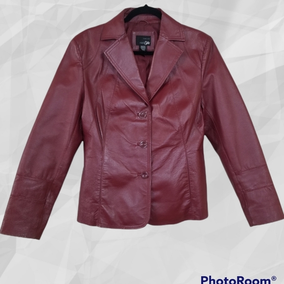 East 5th Jackets & Blazers - East 5th Leather Jacket Burgundy Size M
